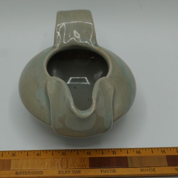 Handmade Ceramic Pottery Creamer Pitcher Jug Blue Gray - Picture 3 of 7